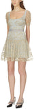 Floral Embroidered Mesh Mini Dress