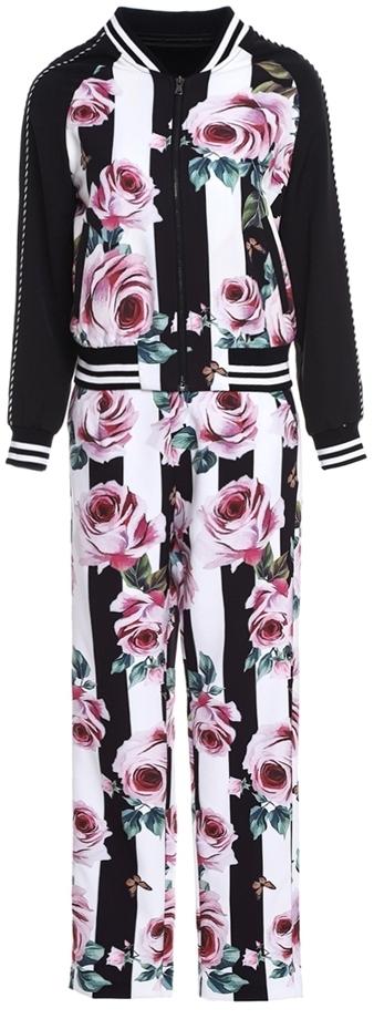 Floral Striped Jacket & Pant Set