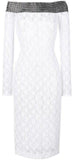 Off-the-Shoulder Lace Crystal Dress
