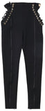 Black Side-Lace-Up Pants - DESIGNER INSPIRED FASHIONS
