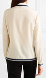 Grosgrain-Trimmed Silk Crepe De Chine Shirt