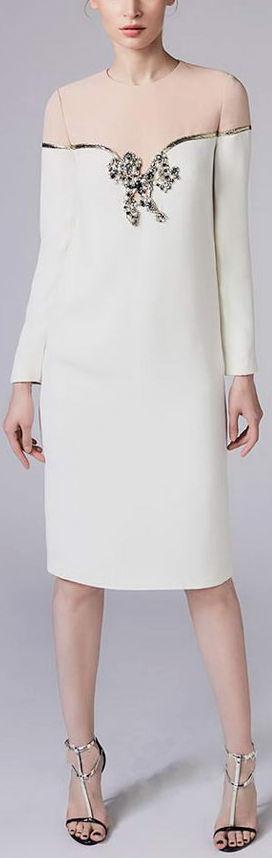Embellished Bicolor Shift Dress