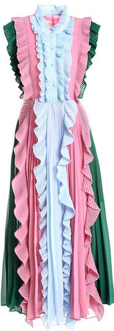 Ruffle Plissé Dress