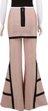 Flared Leg Contrast Stripe Bandage Skirt-Pants