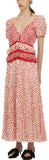 Cream and Red Dot Satin Printed Dress
