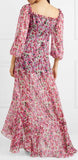 Floral Print Silk Maxi Dress | DESIGNER INSPIRED FASHIONS