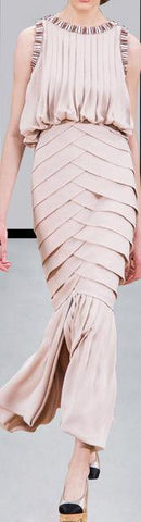 Pleated Top & Trumpet Skirt Set