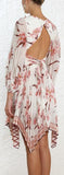 Corsage Pleat Mini Dress, Pink