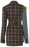 Color-Contrast Asymmetric Plaid Coat