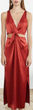 'Regina' Knotted Dress, Red