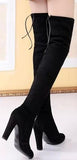'Highland' Tall Suede Boots - ( Black, Grey, Wine Red, Beige ) - DESIGNER INSPIRED FASHIONS