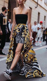 Savage Barocco Print High-Low Skirt