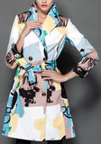 Multi Colored Printed Short Trench Coat - DESIGNER INSPIRED FASHIONS