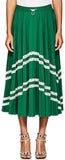Pleated Midi Skirt with Lace