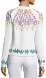 Floral Embroidered Rib Knit Sweater