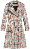 Scribble Check Trench Coat