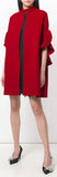 Ruffled Brushed Wool and Cashmere-Blend Cape, Red