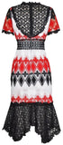 Asymmetrical Lace Macrame Midi Dress