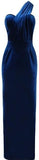 Cobalt Blue Long Velvet Evening Dress
