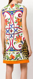'Majolica' and Cheetah Print Mini Shift Dress