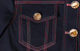 'Luggage' Stitched Denim Jacket & Flared Jeans Set - DESIGNER INSPIRED FASHIONS