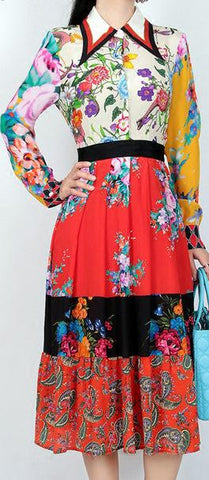 Printed Silk Shirt Dress