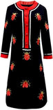 Ladybug Embroidered Mini Dress