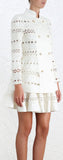 Double-breasted Crochet-Paneled Linen Jacket & Havoc Corded Skirt