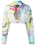 Baroque Technicolour Print Denim Jacket | DESIGNER INSPIRED FASHIONS