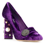 Jackie Velvet Pumps, Purple