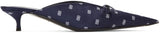 Satin BB Knife Mules - Blue or Black