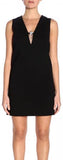 Star-Embellished Cady Mini Dress, Black