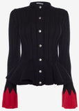 Ribbed Peplum Cardigan