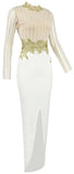 Embroidered Pearl-Embellished Maxi Dress