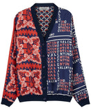 Printed V-Neck Cardigan