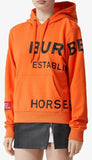 Horseferry Print Cotton Hoodie, Orange | DESIGNER INSPIRED FASHIONS