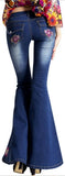Embellished Faded Bell-Bottom Jeans - DESIGNER INSPIRED FASHIONS