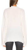 Choker V Neck Sweater, White