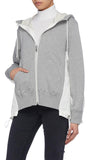 Color-Block Contrast-Back Zip Hoodie, Grey/White