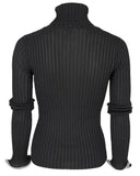 Turtleneck Stacked Crystal Cuff Top