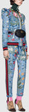 'Flora Knight' Print Embroidered Jacket & Pant Set