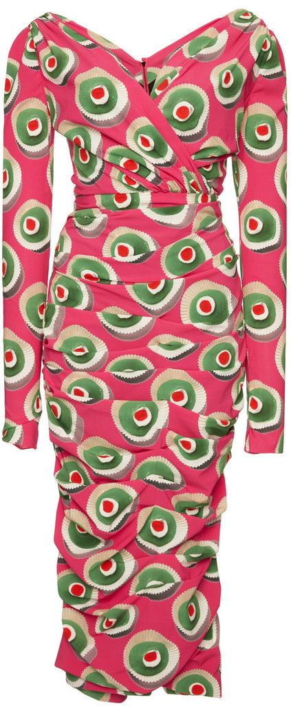 Ruched Printed Dress