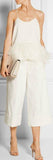 Feather Trimmed Top & Matching Capri Pant's-White or Black - DESIGNER INSPIRED FASHIONS