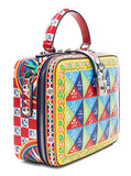 Printed Textured-Leather Shoulder Bag