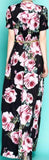 Rose-Print V-Neck Maxi Dress