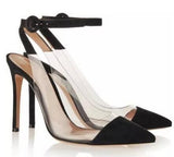 Black Suede and PVC Pumps - DESIGNER INSPIRED FASHIONS