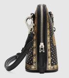 Guccy Mini Shoulder Bag - White, Black, Gold