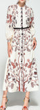 Printed Button-Down Midi Dress