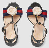 Leather Sandal with Flower Applique | DESIGNER INSPIRED FASHIONS