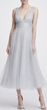 V-Neck Tulle Glitter Gown